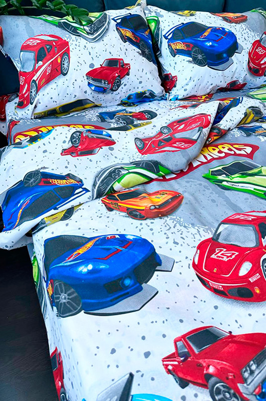 Комплект постільної білизни (сімейний) Mazani Hot Wheels