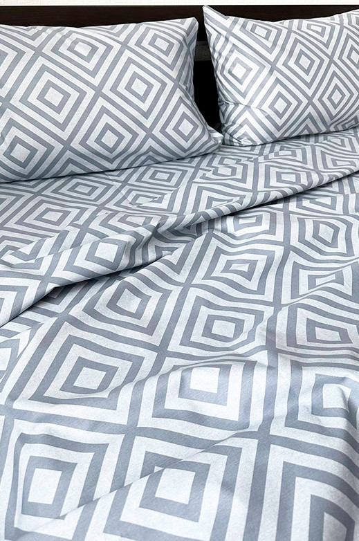 Комплект постільної білизни (двоспальний) Mazani Ромби (grey) | Mazani - 1