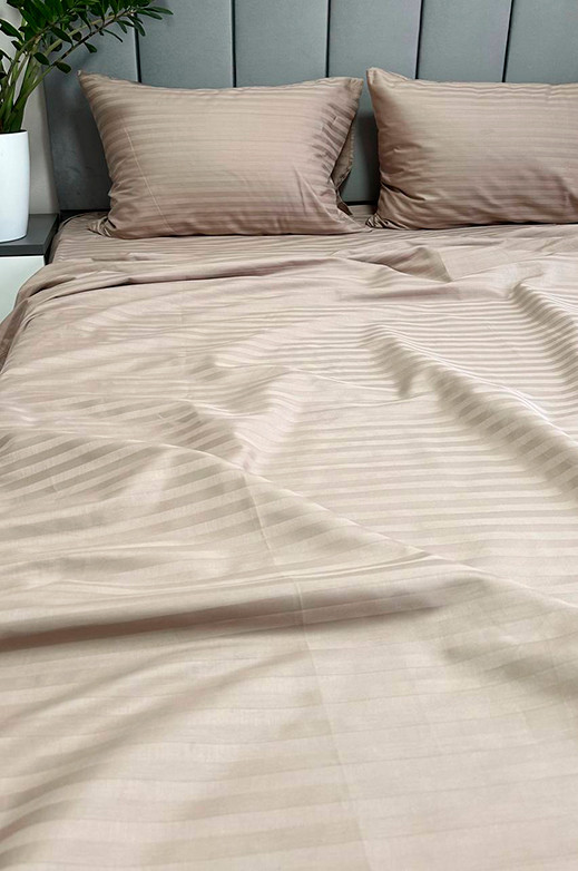 Простирадло з страйп сатину Mazani Cappuccino Stripe | Mazani - 1