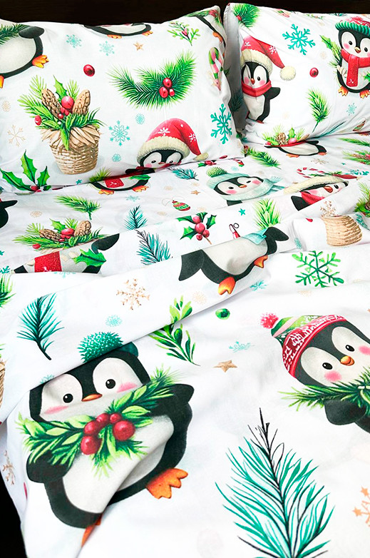 Комплект постільної білизни (півтораспальний) Mazani Happy penguins | Mazani - 1