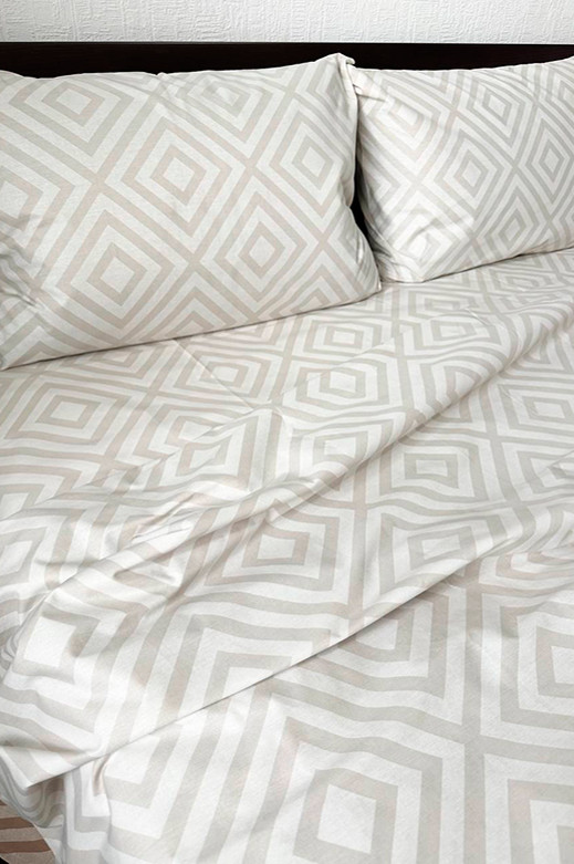 Наволочка з ранфорсу Mazani Ромби (beige) | Mazani - 1