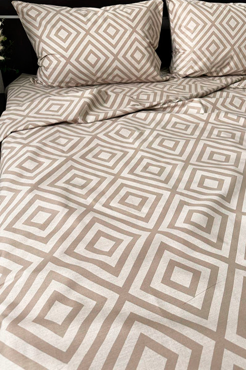 Простирадло з ранфорсу Mazani Ромби (brown)