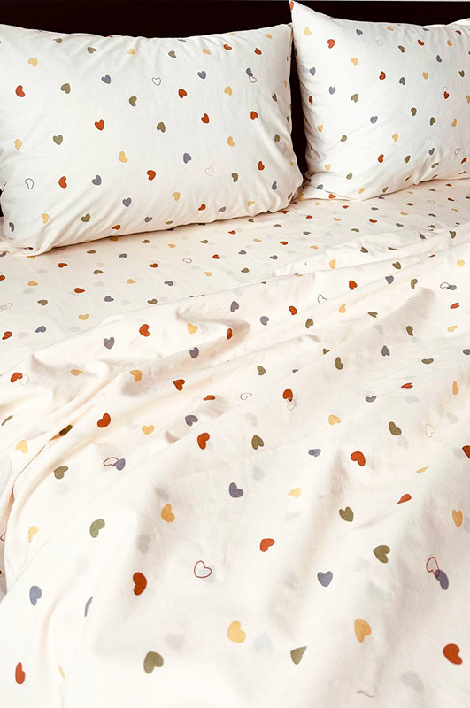 Комплект постільної білизни (євро) Mazani Сердечки
