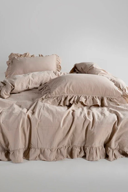 Комплект постільної білизни з вареної бавовни (півтораспальний) Mazani Капучино | Mazani - 1