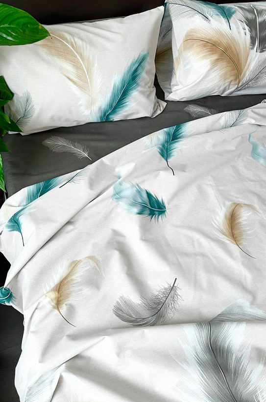 Комплект постільної білизни (сімейний) Mazani Пір'їнки | Mazani - 1