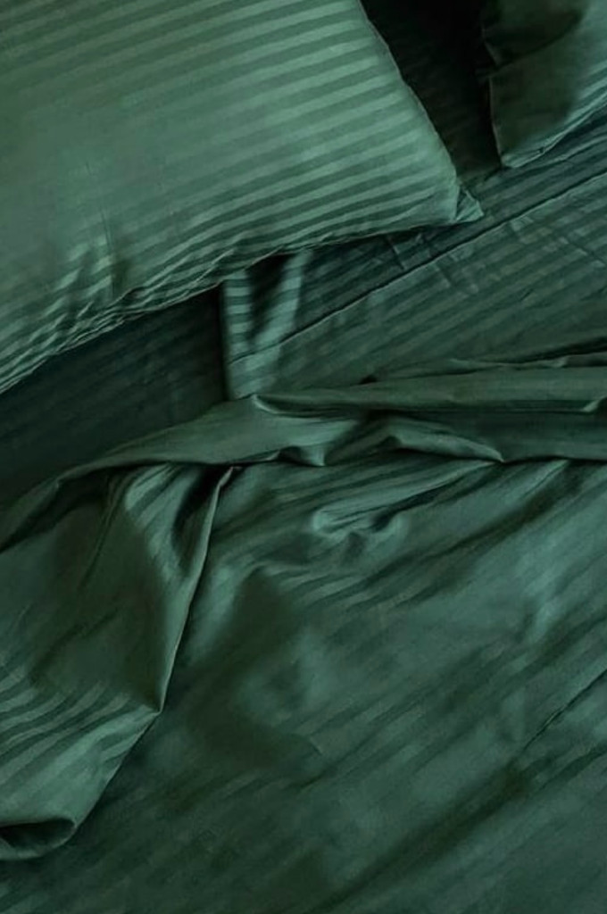 Комплект постільної білизни (сімейний) Mazani Green Stripe | Mazani - 1